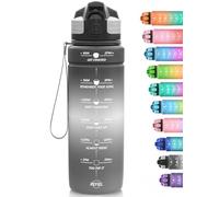 Niggeey Bouteille d'eau, 1L/700ML/500ML Gourde Reutilisable, Sport Gourde en Plastique Tritan sans BPA, avec Filtre et Marqueur de Temps, pour Enfant et Adultes, Maison et Extérieur