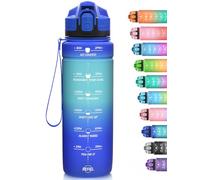 Niggeey Bouteille d'eau, 1L/700ML/500ML Gourde Reutilisable, Sport Gourde en Plastique Tritan sans BPA, avec Filtre et Marqueur de Temps, pour Enfant et Adultes, Maison et Extérieur