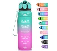 Niggeey Bouteille d'eau, 1L/700ML/500ML Gourde Reutilisable, Sport Gourde en Plastique Tritan sans BPA, avec Filtre et Marqueur de Temps, pour Enfant et Adultes, Maison et Extérieur
