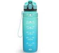 Niggeey Bouteille d'eau 2L, 1,5L, 1L, 700ML, 500ML Gourde Reutilisable, Sport Gourde en Plastique Tritan sans BPA, avec Filtre et Marqueur de Temps, pour Enfant et Adultes, Maison et Extérieur