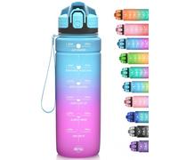 Niggeey Bouteille d'eau 2L, 1,5L, 1L, 700ML, 500ML Gourde Reutilisable, Sport Gourde en Plastique Tritan sans BPA, avec Filtre et Marqueur de Temps, pour Enfant et Adultes, Maison et Extérieur