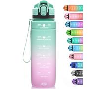 Niggeey Bouteille d'eau 2L, 1,5L, 1L, 700ML, 500ML Gourde Reutilisable, Sport Gourde en Plastique Tritan sans BPA, avec Filtre et Marqueur de Temps, pour Enfant et Adultes, Maison et Extérieur