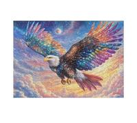 Night Aigle Volant dans Le Ciel 300 Pieces Casse-tête Débutant en Carton Haute Qualité Facile Apprentissage Loisir Créatif Décoration Murale Cadeau Saint Valentin 300 PCS