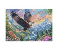 Night Aigle Volant dans Le Ciel 300 Pieces Casse-tête Personne Âgée en Carton Épais Haute Densité Flore, Roses et Prairie Facile Débutant Thérapie Occupationnelle Anti-Stress Petit Prix 300 PCS