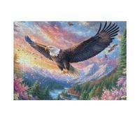 Night Aigle Volant dans Le Ciel 300 Pieces Casse-tête pour Ado en Carton Haute Densité Facile Débutant Activité Familiale Jeu De Société Cadeau Créatif Saint Valentin 300 PCS
