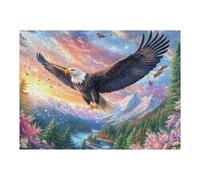 Night Aigle Volant dans Le Ciel 500 Pieces Casse-tête pour Ado en Carton Haute Qualité Facile Débutant Activité Familiale Soirée Entre Amis Cadeau Fête des Mères 500 PCS