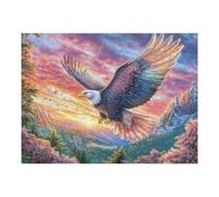 Night Aigle Volant dans Le Ciel 500 Pièces Puzzle Personne Âgée en Carton Rigide Facile Débutant Anti-Stress Activité Manuelle Thérapie Occupationnelle Petit Prix 500 PCS