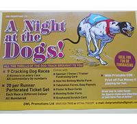 NIGHT AT THE DOGS - 9 GREAT DOG RACES ON DVD- GREAT FOR FUN OR FUNDRAISING- PRINTABLE FUN MONEY DISC