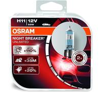 Night Breaker Unlimited H11, Lampe De Phare Halogène, 64211nbu-Hcb, 12v Pkw, Boîte Duo (2 Pièces)