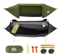 Night Cat Hamac Tente avec Moustiquaire Imperméable à l'eau pour 1 Personne Randonnée Camping dans Jardin Arrière-Cour Sauvage Vert Pro