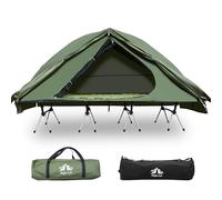 Night Cat Tente 1 Personne Etanche: Tente Hors Sol avec Lit de Camp pour Randonnée Voyage dans l'herbe du Désert Terrain Boueux
