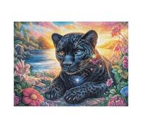 Night Chat Noir Rose 500 Pièces Puzzle Collectionneur en Carton Rigide sans Déformation Très Difficile Motif Complexe Décoration Murale Qualité Premium 500 PCS/52×38cm