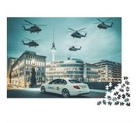 Night City Puzzles 1000 Pièces Recyclé Helicopter Senior Puzzles Fête Jeu Accessoires Idée de Cadeau Parfaite for Famille and Friends Anniversaires 52x38cm/1000pcs