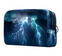 Night City Sky Trousse à cosmétiques pour femme, trousse de toilette de voyage, grande pochette de maquillage pratique avec fermeture éclair, multicolore, 18.5x7.5x13cm/7.3x3x5.1in, Trousse de