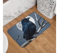 Night Crow Paillasson de bienvenue antidérapant, absorbant, doux, lavable, tapis moderne pour cuisine, chambre à coucher, salle de bain, décoration élégante, 40,6 x 61 cm