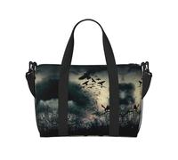 Night Crow Sac à bandoulière de voyage à bandoulière unique Sac de sport et de fitness Sac de voyage, Noir , Taille unique