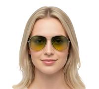Night Driving Glasses - Metal PC Frame 14.3Cm | Driving glasses Anti Glare Polarized with Windproof Design, Cycling Use, Travel Wear, Night Vision Goggles | Yellow Eyewear Outdoor Road Safety Gear