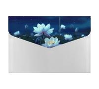 Night Flowers Organiseur de documents en accordéon à 6 poches avec étiquettes, dossiers de documents de voyage, enveloppes en plastique avec fermeture à pression, 33 x 23 cm