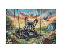 Night Forest Black Chien 300 Pieces Casse-tête Amateur d'art en Carton Haute Qualité Difficile Niveau Expert Décoration Murale Cadeau Fête des Mères Haute Qualité 300 PCS/40x28cm