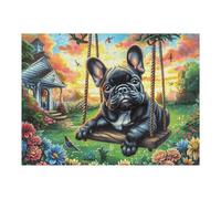 Night Forest Black Chien 500 Pièces Puzzle Personne Âgée en Carton Anti-Déchirure Facile Débutant Anti-Stress Thérapie Occupationnelle Cadeau Anniversaire Pas Cher 500 PCS/52×38cm