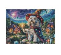 Night Forest Cute Chien 300 Pièces Puzzle Adulte en Carton sans Déformation Très Difficile Anti-Stress Jeu De Société Idée Cadeau Anniversaire Rapport Premium 300 PCS/40x28cm