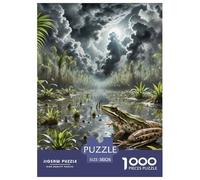 Night Frog Croaking dans Le Marais 1000 Pièces Puzzle Animaux pour Adultes, Parfait pour Les Amateurs De Puzzles, Cadeau, Stimulant, Jeux Éducatif, Qualité Premium 38x26cm/1000pcs