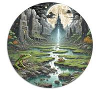 Night Frog Croaking dans Le Marais 1000 Pièces Puzzle Art Circulaire pour Enfants Cadeaux Jeu D'Intelligence De l'art De La DécoRat ION Moderne 1000pcs (67.5x67.5cm)