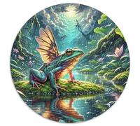 Night Frog Croaking dans Le Marais 1000 Pièces Puzzle Art Puzzles Ronds pour Enfants Encastrement Parfait Jeu D'Intelligence De l'art De La DécoRat ION Moderne 1000pcs (67.5x67.5cm)