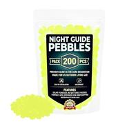 Night Guide Pebbles - 200 Piece Colorful Luminous Decorative Stepping Rocks Glow Gravel For Bright Landscape And Water Display Accents | Aquarium Pebble Stones | Outdoor Garden Decoration For Fish Tan
