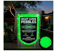 Night Guide Pebbles, Colorful Glow-In-The-Dark Garden Stones for Outdoor Walkway, Yard Landscaping, Planters, Fish Tank Aquarium Decor (Green,1000)