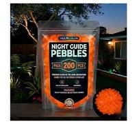 Night Guide Pebbles,Colorful Glow-In-The-Dark Garden Stones,Glowing Pebbles for Garden Outdoor,Fish Tank Aquarium Rocks Decorative Stones for Walkway Patio Lawn Yard Landscaping (600, Orange)