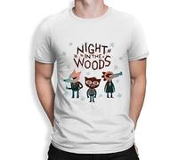 Night in The Woods Graphic T-Shirt, Premium Cotton Men Tee Manches Courtes(Medium)