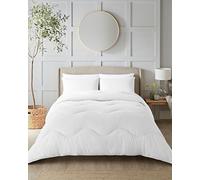 Night Lark Seersucker Collection Parure de lit Double sans Housse de Couette et taie d'oreiller 4,5 tog avec Fibre Smartfil avancée, Lavable en Machine, hypoallergénique, Blanc Polaire, lit Double