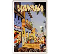 Night life en havana cuba rhum real caraïbes flair 20 x 30 1458 décoration métallique