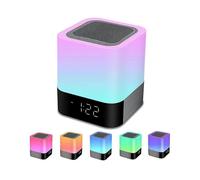 Night Light Bluetooth Speaker,Bedside Lamp with Alarm Clock Bluetooth Speaker
