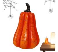 Night Light - LED Light | Halloween Decoration | Battery-operated Halloween Porch Light Cracked Design Pumpkin Decorations Pumpkin Decoration LED Pumpkin Night Light For Entrance, Holiday Decorations