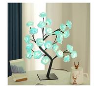 Night Light LED Table Lamp Rose Flower Tree Lights USB Fairy Maple Leaf Night Light (Emitting Color : Maple Leaf) (Blue rose)