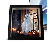 Night Light - Picture Frame - 16.9cm Novelty Lighting - Wooden Ghost Light for Nursery Decor Living Room Bedroom Bathroom Dorm Family Gatherings Birthdays School Displays
