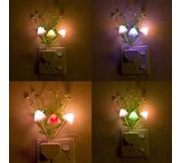 Night Light with Light Sensors, Sensor LED Night Lights Plug In Night Light for Adults Kids Nightlight Color Changing Mushroom Flower Wall Lamp for Kids Room, Bedroom, Nursery, Bathroom (3 PCS)
