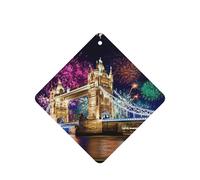 Night London Tower Bridge Lot de 10 cartes désodorisantes parfumées à suspendre pour décoration de voiture