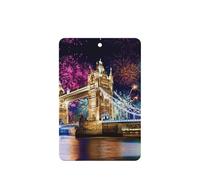 Night London Tower Bridge Lot de 10 cartes désodorisantes parfumées à suspendre pour décoration de voiture