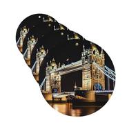 Night London Tower Bridge Lot de 4 cartes désodorisantes pour voiture - Cartes parfumées à suspendre - Tablettes d'aromathérapie personnalisées - Cadeau pour homme et femme - Parfum lavande