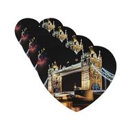 Night London Tower Bridge Lot de 4 désodorisants de voiture personnalisés pour homme et femme - Tablettes d'aromathérapie à suspendre pour armoire de salle de bain