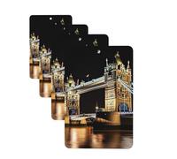 Night London Tower Bridge Lot de 4 désodorisants de voiture personnalisés pour homme et femme - Tablettes d'aromathérapie à suspendre pour armoire de salle de bain