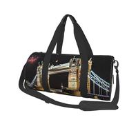 Night London Tower Bridge Sac de sport pour femme et homme Article personnel Sac de voyage en toile Sac de week-end Sac de sport léger Sac de sport Sac de sport Sac à main Noir Taille unique, Noir