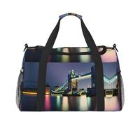 Night London Tower Bridge Sac de voyage pour usage quotidien Grande capacité Sac de voyage élégant Sac fonctionnel, noir, One Size