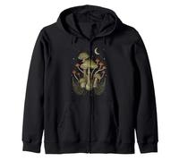 Night Moon Shrooms Mystical Whimsigoth Art Episodique Dessin Sweat à Capuche