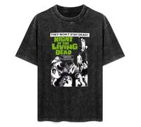 Night of The Living Dead Zombie B-Movie Horror Romero Vintage Short Sleeve Men Women T-Shirts Washed Cotton Size M