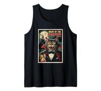 Night of The Vampurr Chat Effrayant Vampire Halloween Ghoul Débardeur
