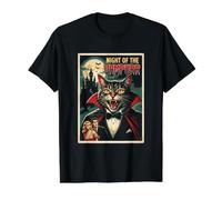 Night of The Vampurr Chat Effrayant Vampire Halloween Ghoul T-Shirt Graphique avec Valeur